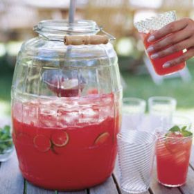 Agua fresca made from watermelon in a traditional barrel -shaped glass container – Best Places In The World To Retire – International Living